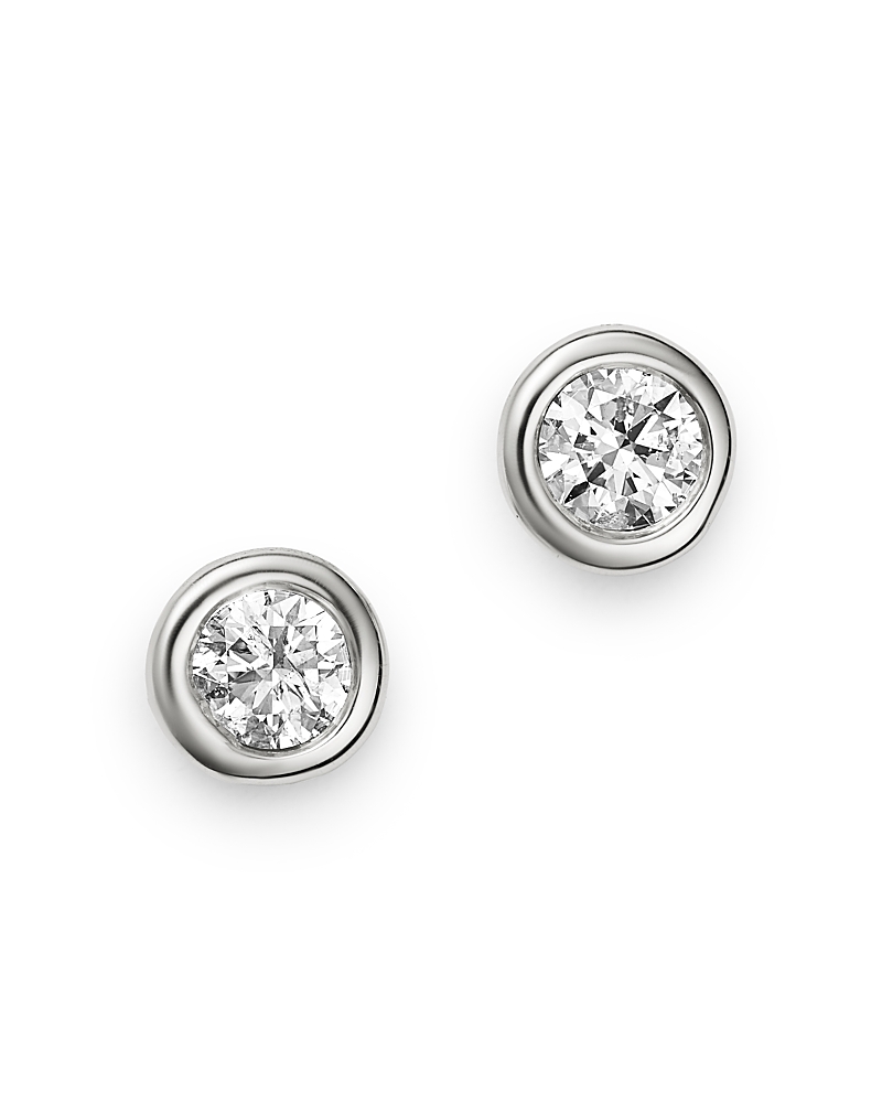 Bloomingdale's Fine Collection Diamond Bezel Set Stud Earrings in 14K White Gold, 0.20 tcw