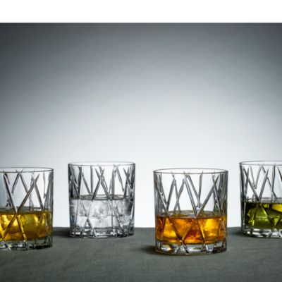 City Double Old Fashioned Glass, Set of 4