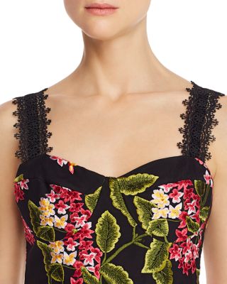 BRONX AND BANCO Cordelia Floral-Embroidered Dress