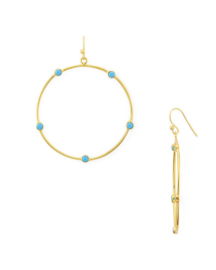 ARGENTO VIVO OPEN CIRCLE STONE DROP EARRINGS IN 14K GOLD-PLATED STERLING SILVER,125023GTQ