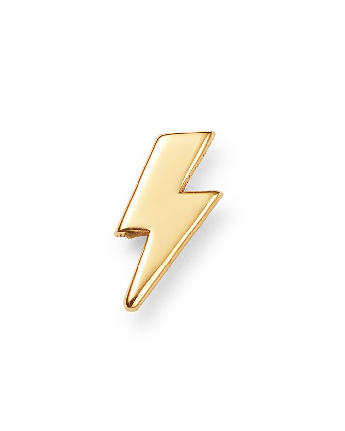 Zoë Chicco 14k Yellow Gold Itty Bitty Lightning Stud Earrings In Gold
