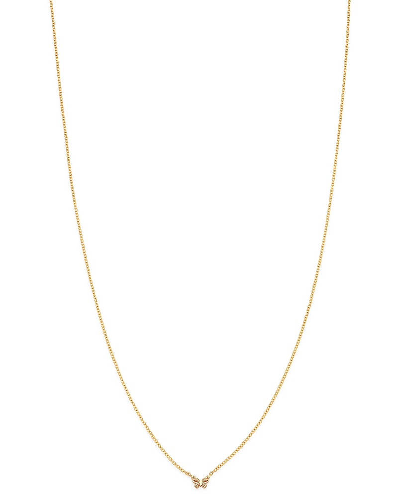 Zoë Chicco 14k Yellow Gold Itty Bitty Butterfly Charm Necklace, 16 In Gold