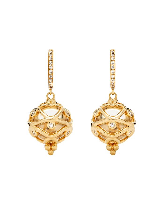 TEMPLE ST CLAIR 18K YELLOW GOLD THEODORA CRYSTAL AMULET DROP EARRINGS WITH DIAMONDS,E51855-R11THEO