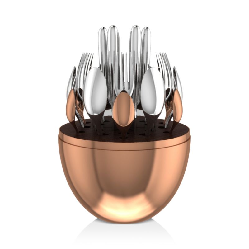 Christofle Silver-Plated & Rose Gold-Plated Mood 24-Piece Flatware Set