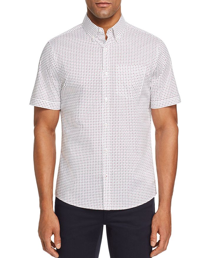 Michael Kors Short-Sleeve Mixed Dot-Print Classic Fit Button-Down Shirt |  Bloomingdale's