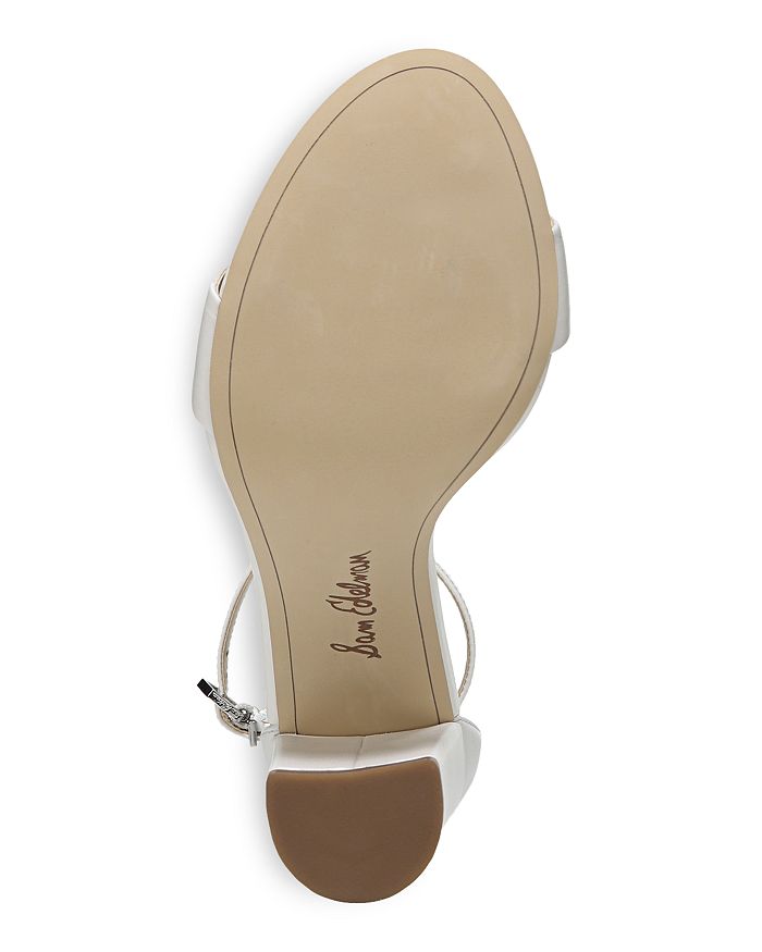 Shop Sam Edelman Women's Yaro Ankle Strap Block Heel Sandals In Bright White Leather