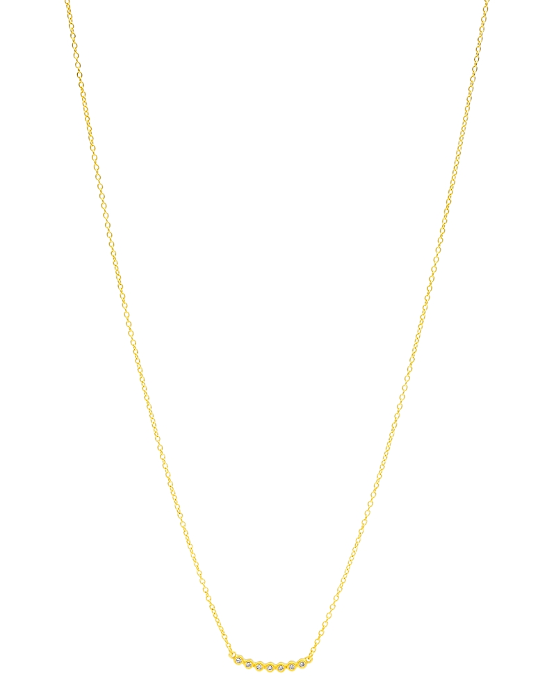 Freida Rothman Bezel Bar Necklace in 14K Gold-Plated Sterling Silver, 16