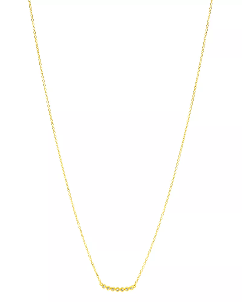 Freida Rothman Bezel Bar Necklace in 14K Gold-Plated Sterling Silver, 16