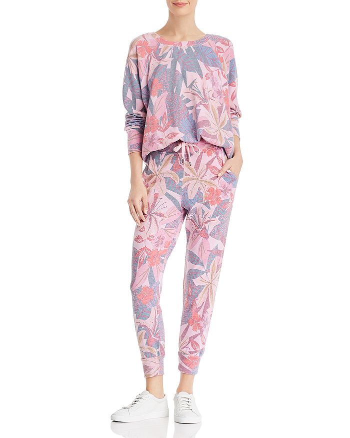 Sundry Tropical Floral Raglan Pullover Sweatpants Bloomingdale s