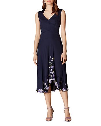 KAREN MILLEN Floral-Hem Midi Dress | Bloomingdale's