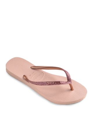 havaianas pink glitter flip flops
