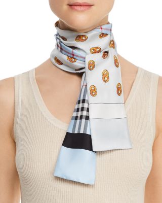 burberry skinny silk scarf