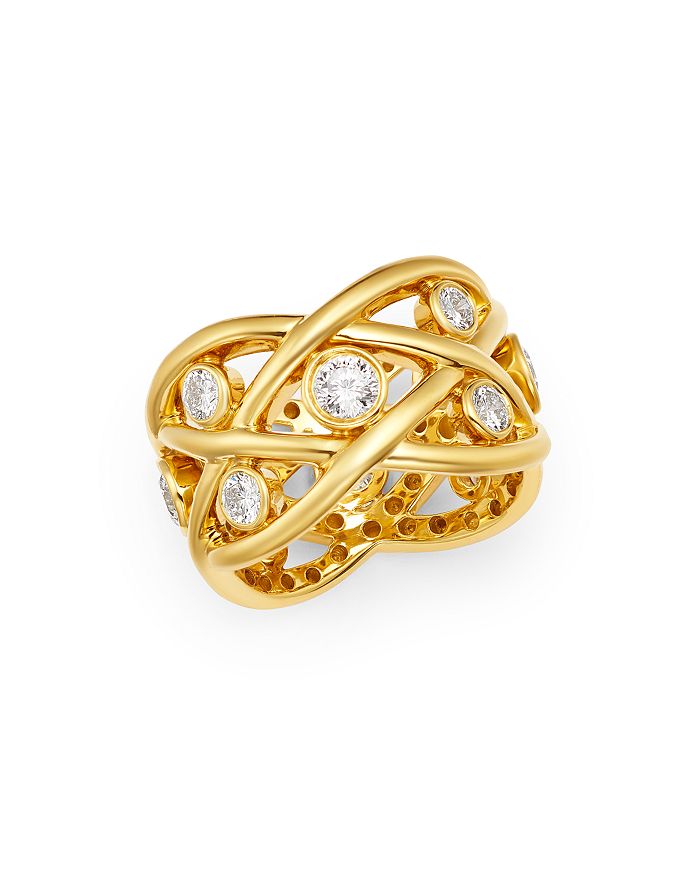Roberto Coin 18k Yellow Gold Baci Diamond Eternity Ring In White/gold