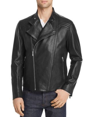 HUGO Lienard Leather Moto Jacket | Bloomingdale's