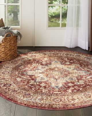 MINK HOME Taza Heriz Round Rug, 5' x 5'
