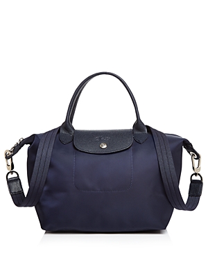 Longchamp Le Pliage Neo Small Shoulder Bag In Navy/silver