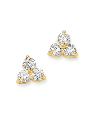 Bloomingdale's Diamond Three-Stone Stud Earrings in 14K Yellow Gold, 0.35 ct. t.w. - 100% Exclusive