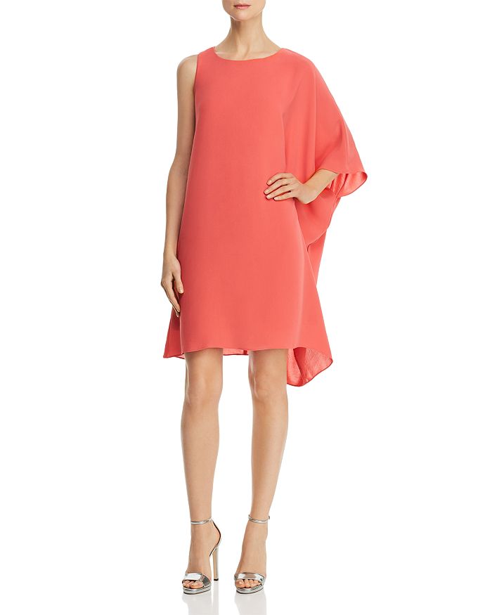 Adrianna Papell Asymmetric Caftan Dress In Cruise Coral