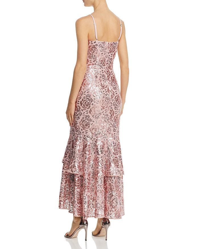 avery g one shoulder sequin gown