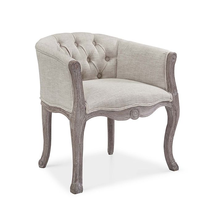 MODWAY CROWN VINTAGE FRENCH UPHOLSTERED FABRIC DINING ARMCHAIR,EEI-2793