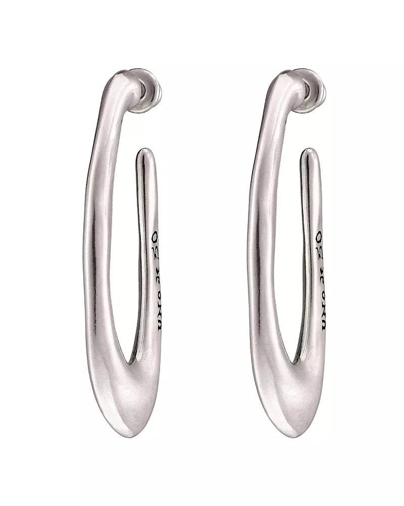 UNOde50 Sterling Silver-Plated Oval Hoop Earrings