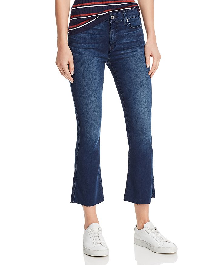 7 For All Mankind Cropped Bootcut Jeans In B(air) Varnish