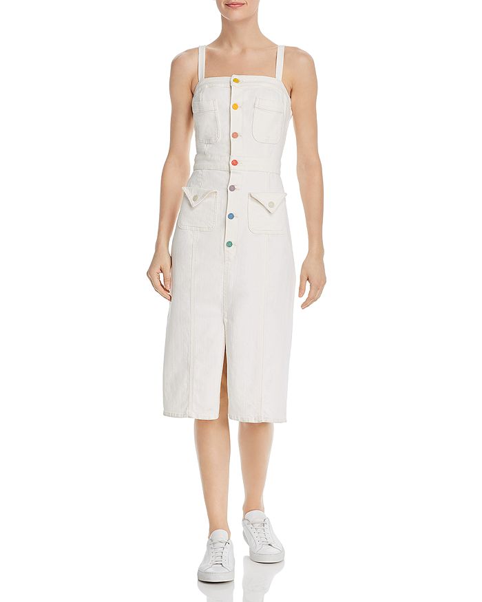 MOTHER TO THE POINT BUTTON-FRONT DENIM DRESS,9363T-381