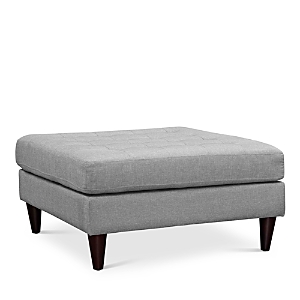 Modway Empress Upholstered Fabric Large Ottoman In Light Gray