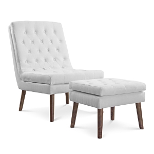 Modway Modify Upholstered Lounge Chair & Ottoman In White