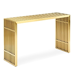 Modway Gridiron Stainless Steel Console Table In Yellow