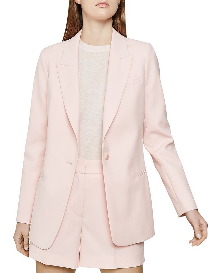 Reiss Beatrix Textured Blazer In Soft Pink | ModeSens