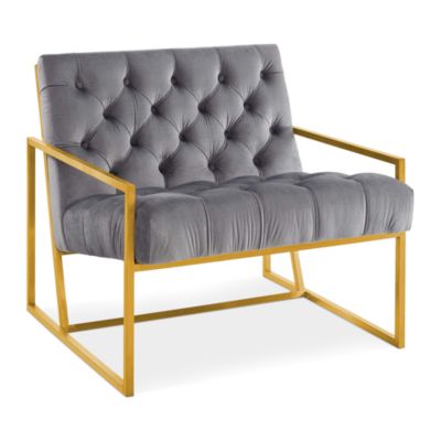 Modway - Bequest Antique Gold Stainless Steel Faux Leather Accent Chair
