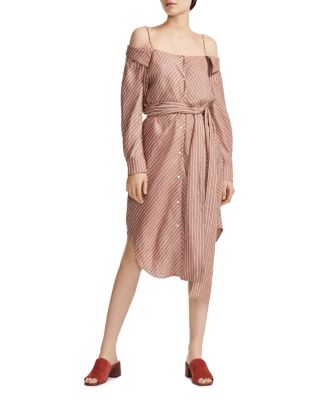 Maje Rulylla Off the Shoulder Shirt Dress Bloomingdale s