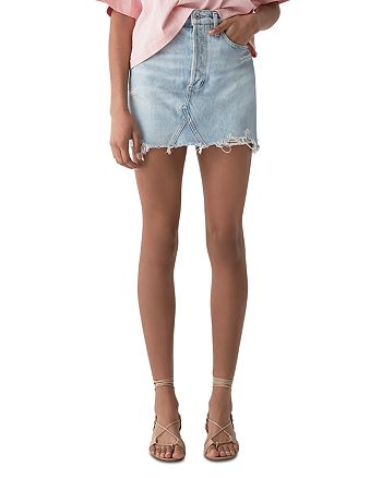 Agolde Quinn High Rise Denim Mini Skirt In Vega Bloomingdale S