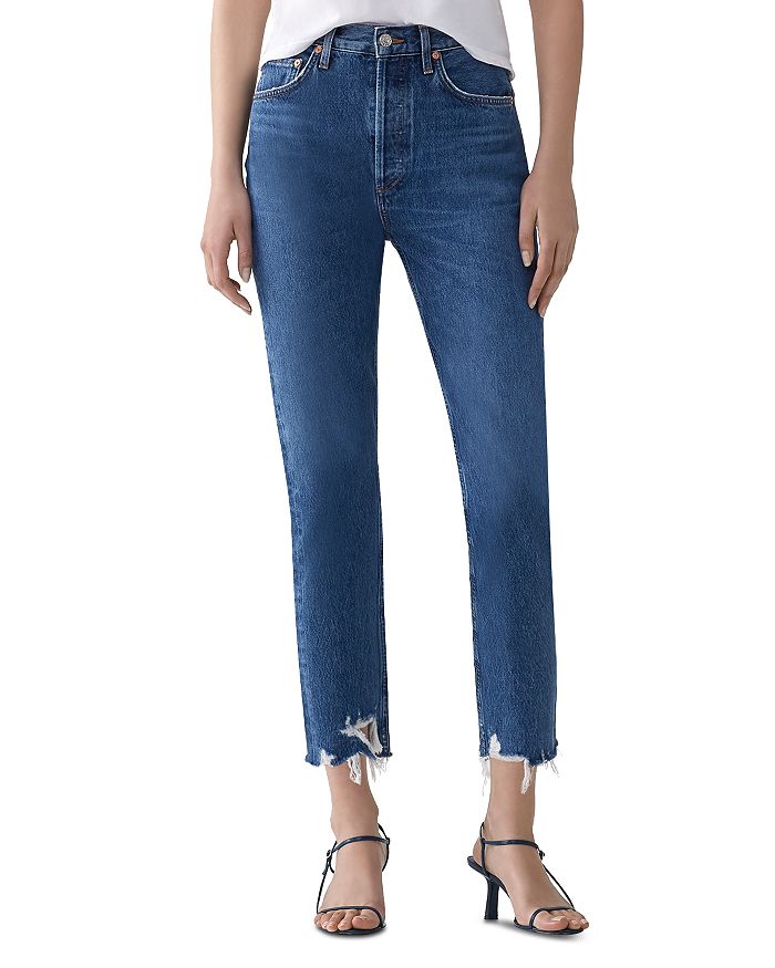AGOLDE Riley Crop Straight Jeans in Veto | Bloomingdale's