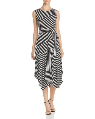 Calvin Klein - Sleeveless Mixed-Stripe Dress