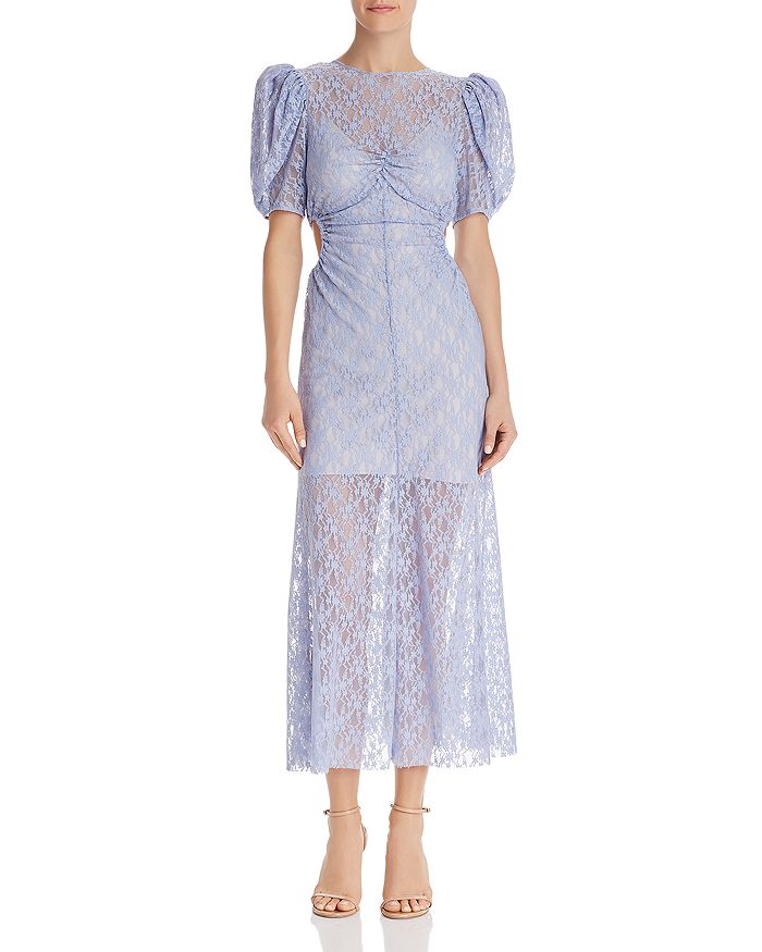 Alice Mccall On + On Lace Cutout Midi Dress In Periwinkle