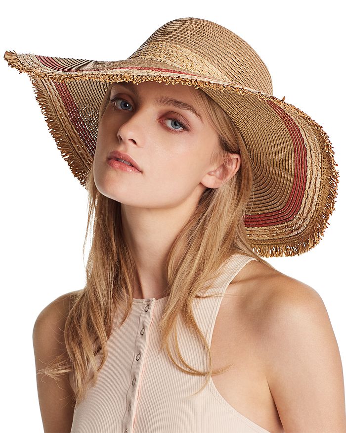 August Hat Company Color-block Detail Floppy Sun Hat - 100% Exclusive In Spice/pink