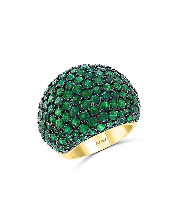 Bloomingdale's Emerald Statement Ring In 14k Yellow Gold - 100% Exclusive In Green/gold