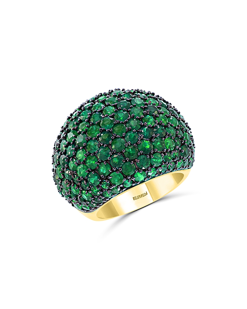 Bloomingdale's Emerald Statement Ring In 14k Yellow Gold - Exclusive In Green/gold