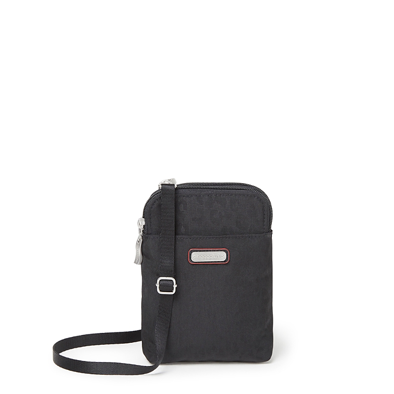 Baggallini Take Two Rfid Bryant Crossbody In Black Cheetah