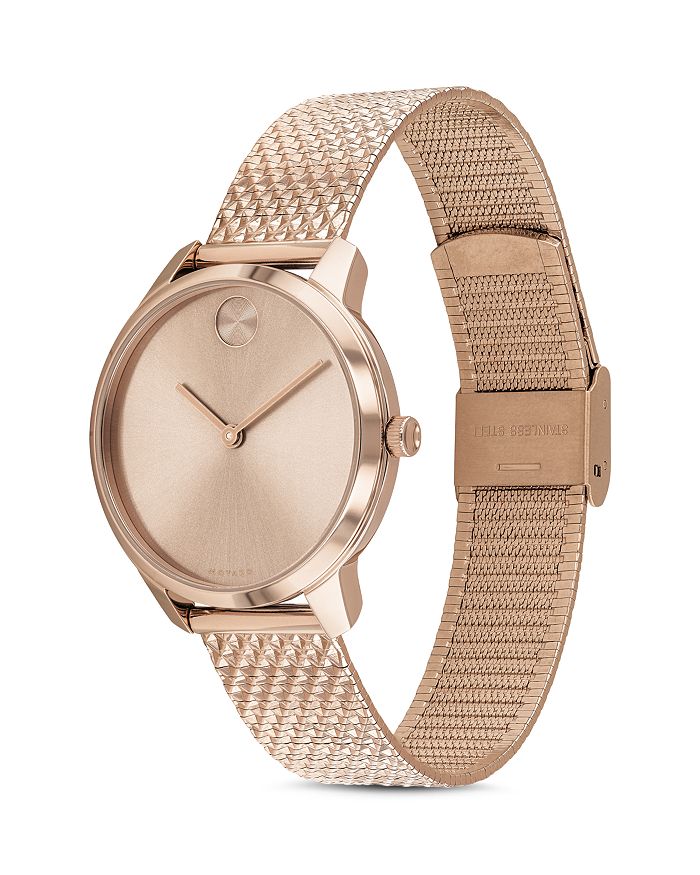 Movado Bold Mesh Strap Watch, 42mm In Pink/pink
