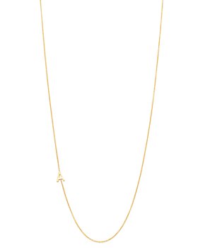Zoe Lev - 14K Yellow Gold Asymmetrical Initial Pendant Necklace, 18"L