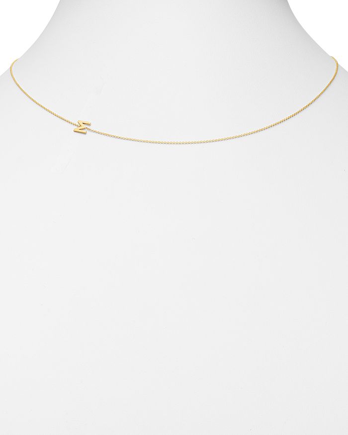 Shop Zoe Lev 14k Yellow Gold Asymmetrical Initial Pendant Necklace, 18l In M/gold