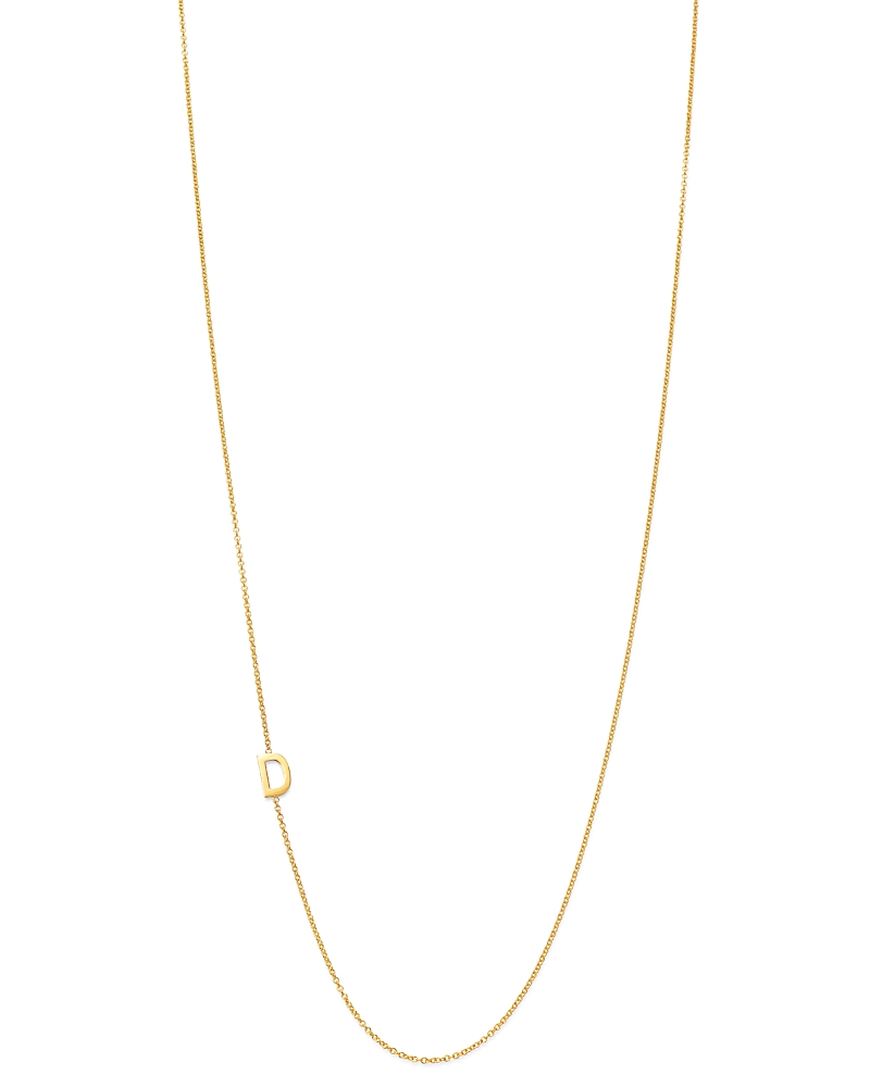 Zoe Lev 14k Yellow Gold Asymmetrical Initial Pendant Necklace, 18l In D/gold