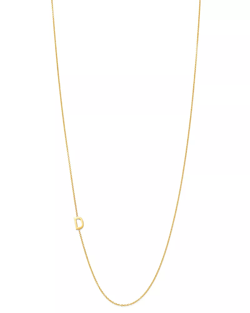 Zoe Lev 14K Yellow Gold Asymmetrical Initial Pendant Necklace, 18L