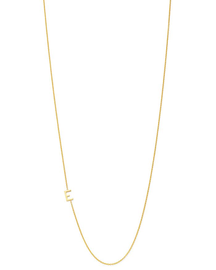 Zoe Lev 14k Yellow Gold Asymmetrical Initial Pendant Necklace, 18l In E/gold