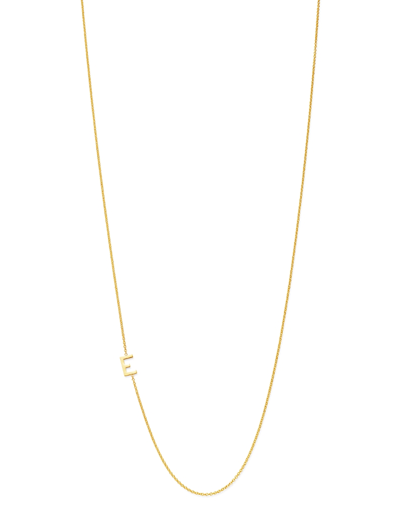 Zoe Lev 14k Yellow Gold Asymmetrical Initial Pendant Necklace, 18l In E/gold