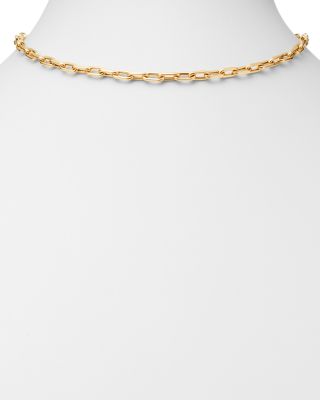 14K Yellow Gold Open Link Chain Necklace, 16"