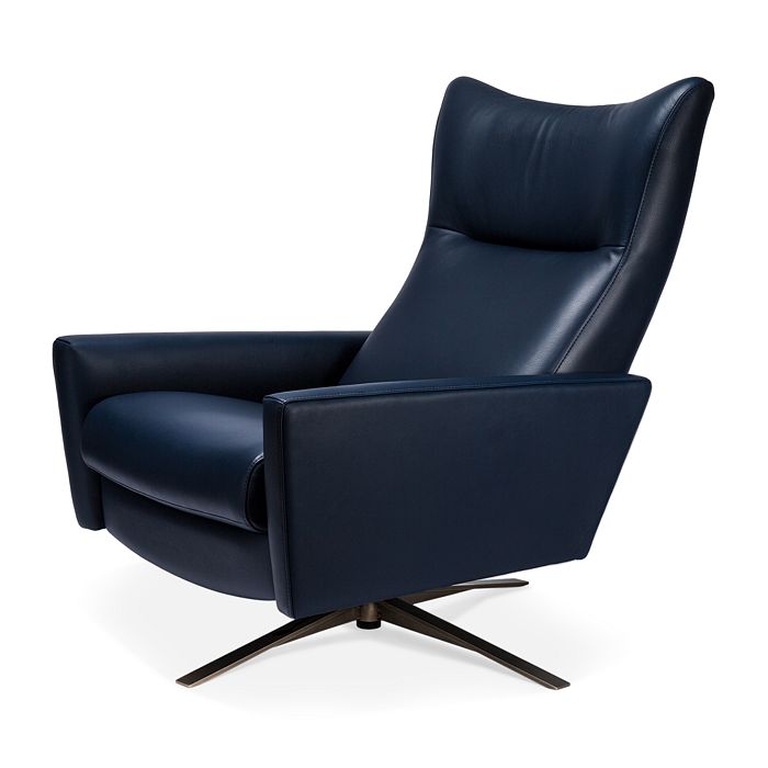 Shop American Leather Stratus Comfort Air Chair In Bison Deep Blue